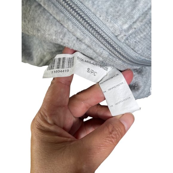 Birch & Stone “Cute But Psycho” Zip Up Teddy Bear Hoodie Sweater Gray Size S - Picture 4 of 7